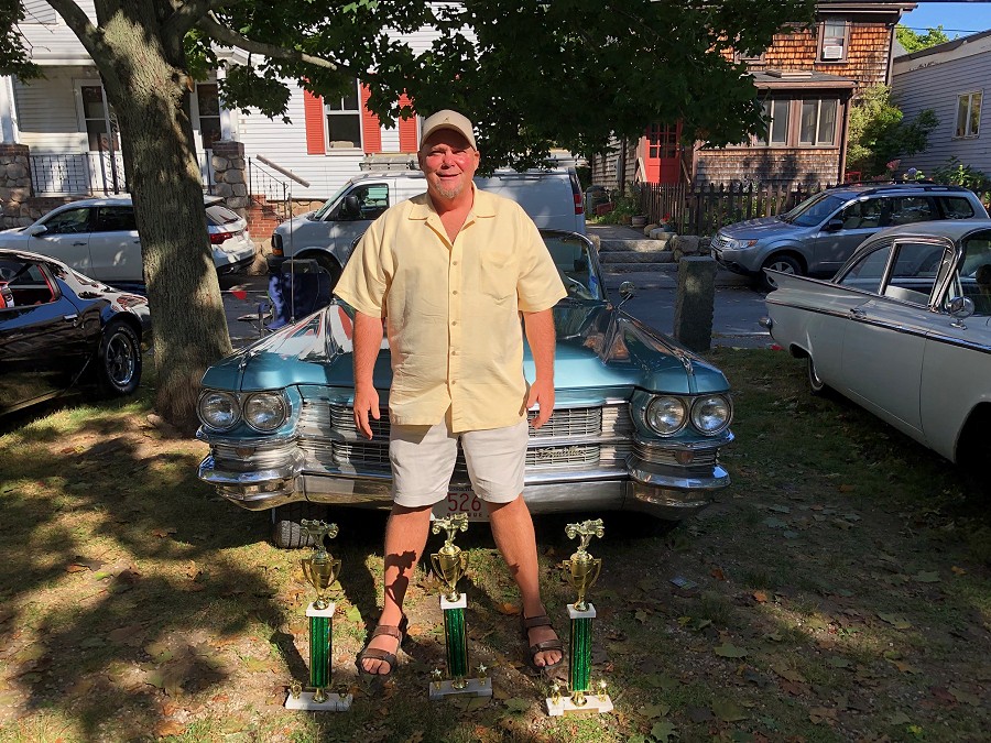 BEST IN SHOW winner John Ross with his 1957 Chevy Belair convertible